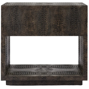 Mesita de noche Pierce de diseño moderno con imitación de cuerno y tapa de madera, mesita de noche duradera de alta calidad - Product Image 3