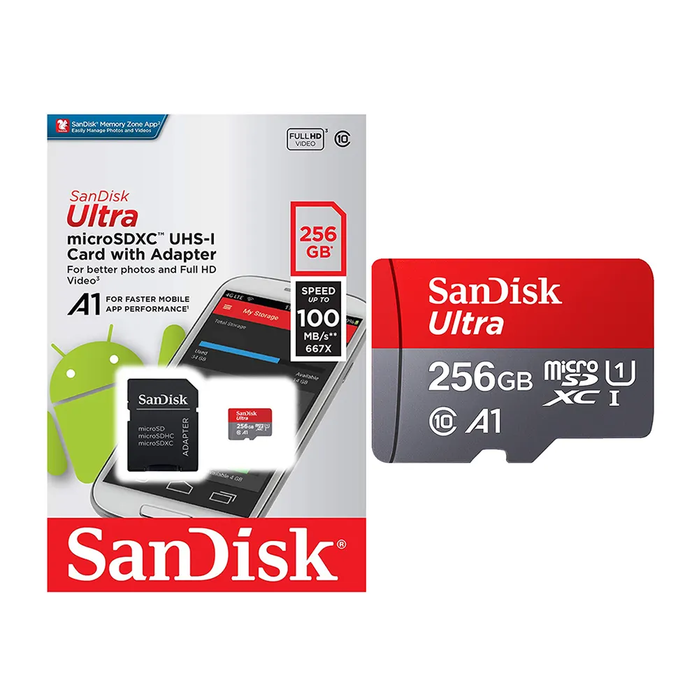 Wholesale Original For SanDisk Ultra SD Card A1 16GB 32GB 64GB 128GB 256GB Memory Card 100MB/s TF Card For All Phones Cameras