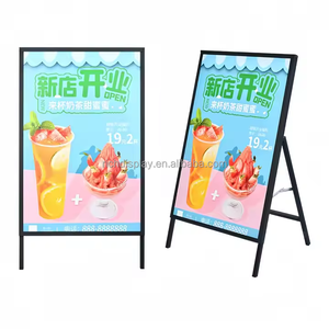 Display dalam ruangan promosi pemegang papan berdiri lantai kualitas tinggi iklan portabel logam lipat bingkai Poster tanda berdiri - Product Image 1