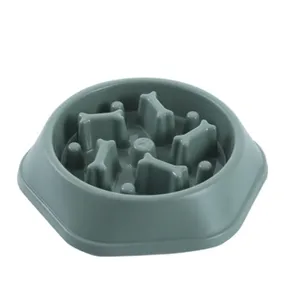 질식 없음 슬로우 피더 블로 트 스톱 개 음식 중소 개를위한 재미있는 패턴을 가진 물 애완 동물 그릇