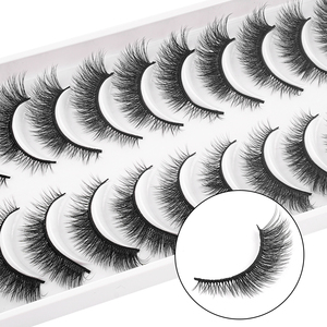 <span class=keywords><strong>Faux</strong></span> <span class=keywords><strong>cils</strong></span> en bande 3D D Curl, effet vison, légers et volumineux, 10 paires, plateau blanc, doux et légers, pour les rendez-vous et les séances photo - Product Image 1
