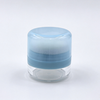Boîte d'emballage cosmétique transparente recyclable personnalisée pour poudre compacte en deux parties avec houppette
