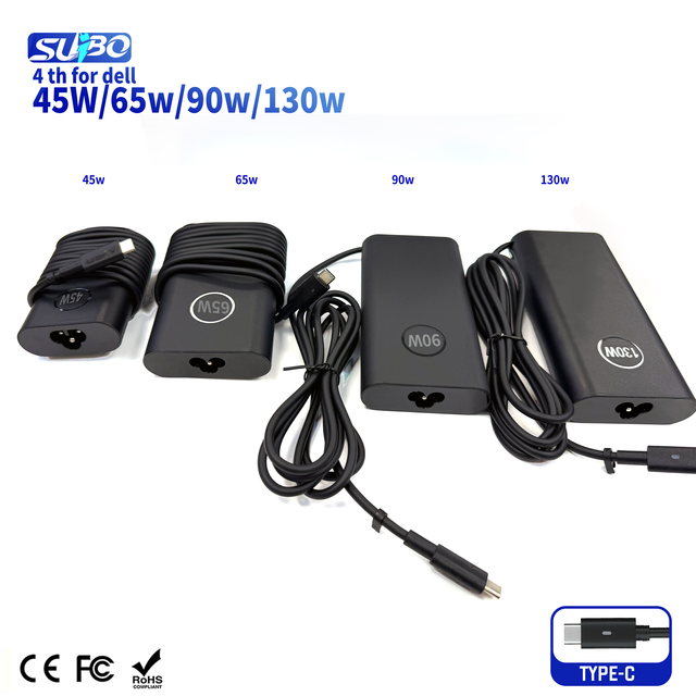 45W 65W 90W 130W Pd Otp Usb-C Type-C Laptop Charger For Xps/Latitude/Precision With Ce/Fcc Certification 2-Year Warranty