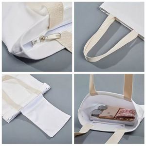 Sacs fourre-tout en toile de coton écologiques réutilisables avec logo personnalisé pour femmes - Taille et couleur personnalisables pour usage promotionnel - Product Image 5