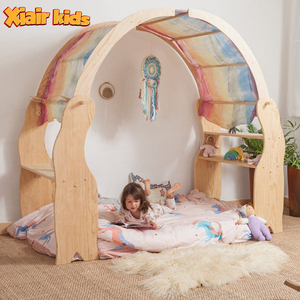Rincón de lectura de arco de guardería Montessori con alfombrilla de suelo para guardería, Aula plegable de madera para niños, guardería, preescolar - Product Image 1