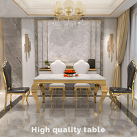 Table à manger rectangulaire de luxe nordique légère pour 6 personnes, petit appartement, maison