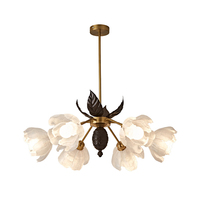 DUOMEIJU Lampe suspendue en cristal doré, style Wabi Sabi antique français, esthétique de la dynastie Song, pour hôtel AC, chambre à coucher, art créatif rétro américain