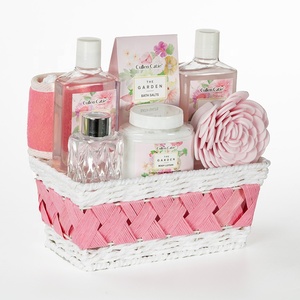 Cesta de Spa para el cuidado personal con aroma a rosa, OEM ODM y juego de regalo, planta personalizada, venta al por mayor, sal de baño corporal, embalaje exquisito - Product Image 4