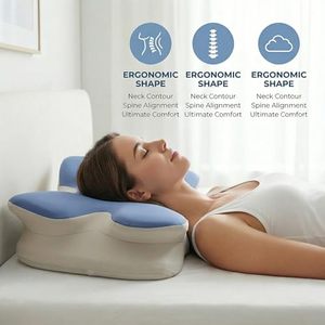 Bantal Tubuh Busa Memori Premium Bentuk Kupu-kupu dengan Sarung yang Dapat Dicuci - Pereda Nyeri Leher & Penopang Tidur - Product Image 6