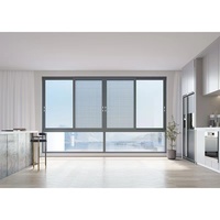 Puerta de cortina de persiana deslizante de aluminio impermeable moderna, ventana de esquina plegable, aleación de aluminio de apertura Vertical insonorizada