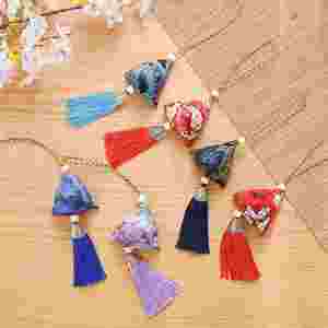 Year of the Horse Portable Wormwood Zongzi Sachet Mugwort Triangle Rice Dumpling Lucky Zongzi Small <b>Gift</b> Carry-On Pendant - Product Image 2