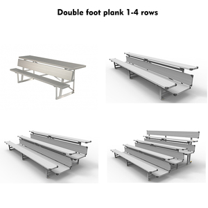 Gradins mobiles en aluminium à 3 niveaux Tip and Roll, cadre en oxydation blanche mate, gradins <span class=keywords><strong>de</strong></span> gymnase mobiles, gradins d'extérieur pour les sports NLP-3 - Product Image 4