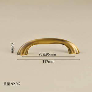 Brass Cabinet <b>Door</b> Handles Bedroom Kitchen Dresser Drawer Wardrobe Modern Minimalist Curved Design Customized Color Durable Easy - Product Image 6
