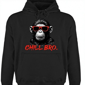 Men's Heavyweight <b>600gsm</b> Polyester/Cotton Cartoon Lined Casual Outdoor Printed <b>Hoodie</b> Stringless Pullover Plain Color Oversized - Product Image 3
