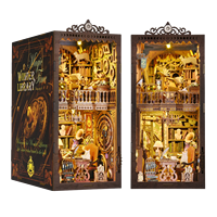 Kit de puzzle en bois 3D DIY pour coin lecture avec lumières LED - Mini-jouet éducatif pour les boutiques de cadeaux et les magasins en ligne