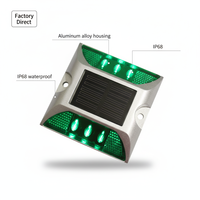 Lampe Solaire LED d'Avertissement IP68 Étanche, Réfléchissante, à Clouer pour Route, Autoroute, Cour, Lampe en Aluminium à Enfouir dans le Sol