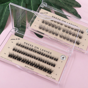 Faux <span class=keywords><strong>Cils</strong></span> Fluffy en Grappe Auto-adhésifs Prêts à Poser, Extensions Pré-collées, Étiquette Privée, Réutilisables, Sans Colle Nécessaire - Product Image 3