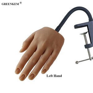 Main réaliste en Silicone, outil d'entraînement pour les <span class=keywords><strong>ongles</strong></span>, réglage du doigt, avec support, main de pratique - Product Image 6