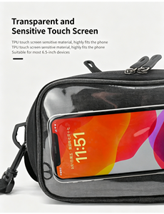 Sacoche de vélo personnalisée avec logo, sac de rangement à fixation sur guidon, design personnalisé rapide, sac de vélo pour téléphone portable à écran tactile - Product Image 4