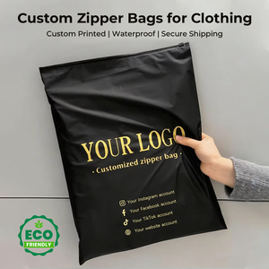 <span class=keywords><strong>Bolsas</strong></span> <span class=keywords><strong>de</strong></span> Embalaje para Ropa con Cierre, Color Negro Mate Esmerilado, Personalizables, Compostables, Reciclables, con Impresión <span class=keywords><strong>de</strong></span> Logotipo - Product Image 1