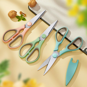 <b>Kitchen</b> <b>Scissors</b> Stainless Steel Multi Functional For Cooking Food Prep With Sharp Blades Pink Green Blue Colors - Product Image 1