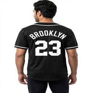 Camiseta de Béisbol Personalizada para Hombre, Negra, Transpirable, de Manga Corta |   Uniformes Deportivos Personalizables con Botones para Equipos de Hip Hop - Product Image 2