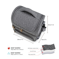 Sac à lunch isotherme double couche avec compartiments séparés pour articles chauds et froids, grande capacité, maintien de la température constante