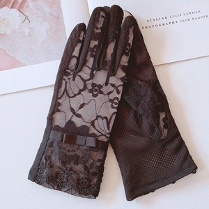 Guantes <span class=keywords><strong>de</strong></span> verano para mujer, guantes <span class=keywords><strong>de</strong></span> encaje con protección solar, protección UV, guantes sexys suaves <span class=keywords><strong>de</strong></span> dedo completo para boda, para chicas - Product Image 2