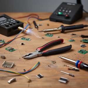 Alicates de 150 mm con punta larga de 8 pulgadas y mango rojo y negro para trabajos de precisión - Product Image 3