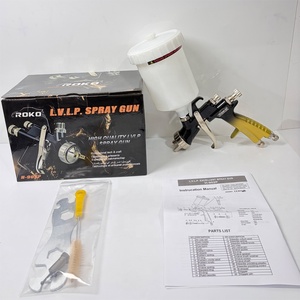 Pistolet de pulvérisation ROKO H-902 Or Noir LVLP, pulvérisateur de peinture à air comprimé OEM, buse de <span class=keywords><strong>1</strong></span>,3 mm, gobelet de 600 ml, alliage d'aluminium - Product Image 1