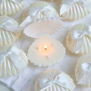 Bougie en cire de soja parfumée en forme d'ours mignon dans un bocal en coquille, faite à la main, cadeau pour la Saint-Valentin, mariage, Noël, décoration pour couple - Product Image 2