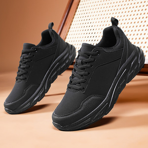Zapatillas de deporte de cuero de talla grande 48, zapatos informales para hombre, zapatos de viaje al aire libre, zapatos para correr con suela suave y ligera, zapatos para hombre - Product Image 2