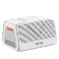 Multifunctioneel draadloos oplaadstation met digitale wekker, LED-nachtlampje, 6-in-1 oplaaddock voor iPhone, Apple Watch en AirPods