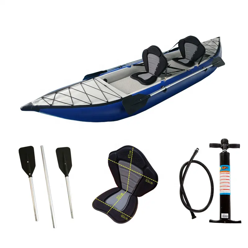 Low MOQ Kajak Chinese Manufacture Rowing Boat Canoe kayak Drop Stitch Inflatable fishing Kayak with Accessories