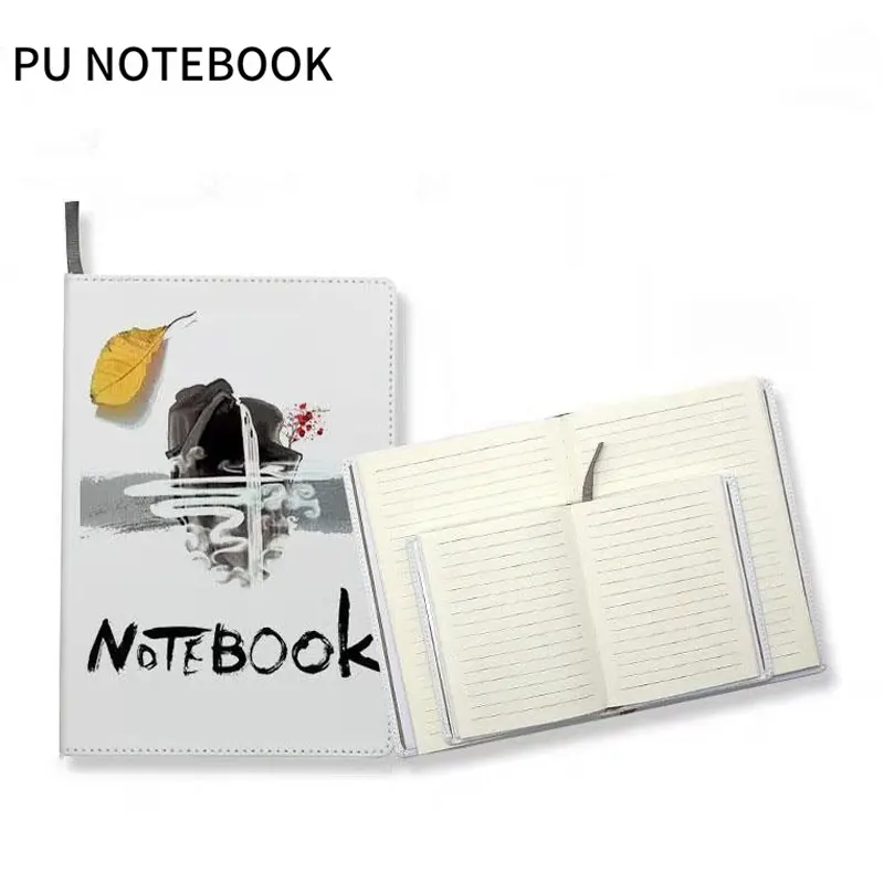 Planificateurs d'affaires et carnets de notes Cahiers de notes en cuir PU A4/A5/A6 vierges à sublimation personnalisée