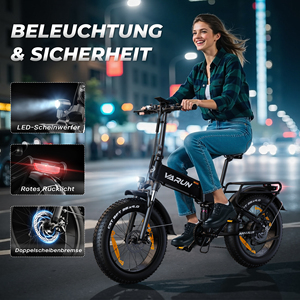 Vélo électrique pliable à pneus larges de 20 pouces en stock dans l'UE, 250W 48V 13Ah, autonomie de 120 km, double suspension, Shimano 7 vitesses, tout-terrain, 3-7 jours - Product Image 6