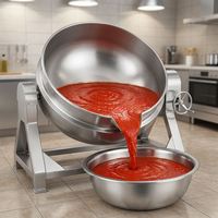 Industriële gejackete soepketel met kantelbare afvoer voor het maken van dranken, siroop en fruitpasta