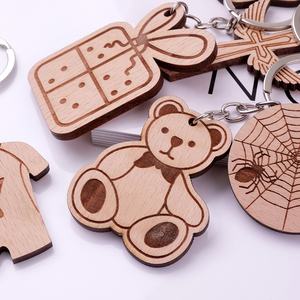 ที่ใส่กุญแจไม้รูปสัตว์<span class=keywords><strong>น</strong></span>่ารักพวงกุญแจรถทำจากโลหะพวงกุญแจไม้ - Product Image 1