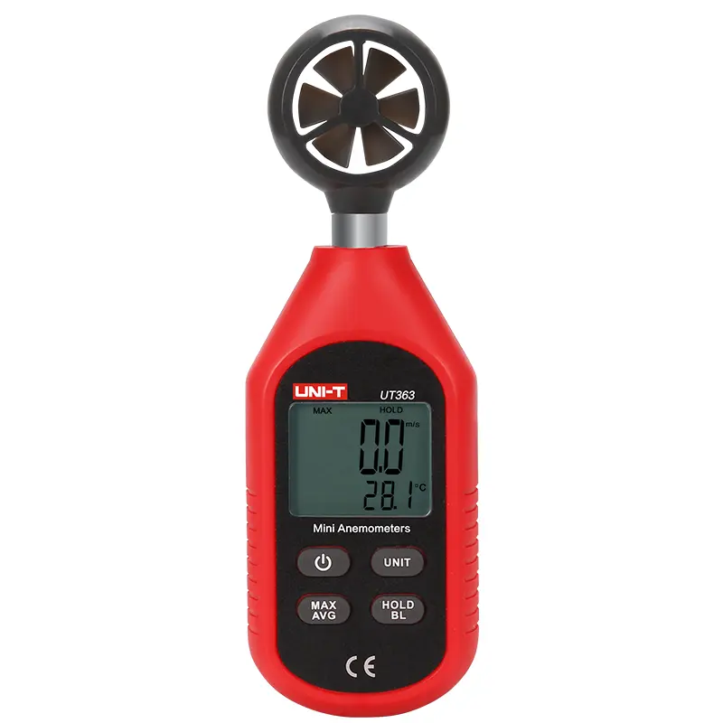 UNI-T UT363 Display retroilluminato LCD anemometro Wind Wind Temperature Tester Over The Range Prompt Carry anemometro aria condizionata