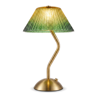 Lampe de table LED sans fil moderne avec abat-jour en verre dégradé ambre-vert, tige en laiton courbée, variateur de luminosité tactile continu, pour salle à manger et chevet, idéale pour mariage