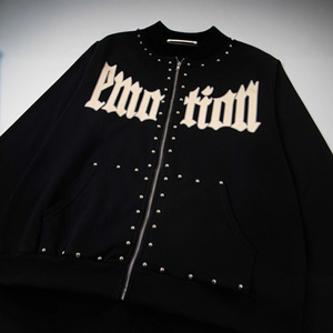 Sudadera con capucha y cremallera de algodón con tachuelas estilo hip-hop, nueva colección de otoño, de MED <span class=keywords><strong>OTION</strong></span>, estilo streetwear americano transfronterizo. - Product Image 2
