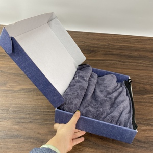 Matte Speckled Blue Corrugated Mailer Boxes, Custom Logo Printed Aircraft <b>Box</b> for Boutique <b>Gift</b> Packaging - Product Image 3