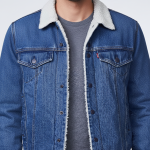 Chaqueta de mezclilla de manga larga unisex en estilo vintage único cuello alto bordado tallas todas para hombres parejas otoño-desgaste al por mayor - Product Image 1