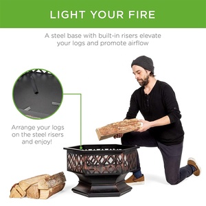 Acier forgé dernière conception Patio <span class=keywords><strong>jardin</strong></span> <span class=keywords><strong>Barbecue</strong></span> hexagone foyer extérieur <span class=keywords><strong>barbecue</strong></span> <span class=keywords><strong>cheminée</strong></span> avec écran d'étincelle - Product Image 4