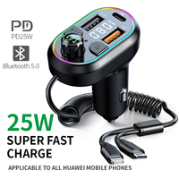 C29 Vente chaude Émetteur FM Bluetooth pour voiture avec lumières colorées, lecteur MP3 3.1A, chargeur USB rapide pour voiture
