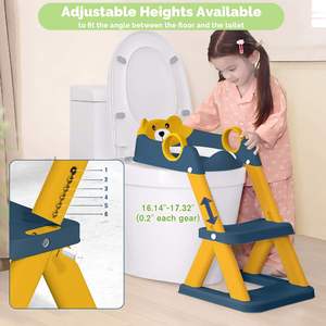 Adjustable Eco-friendly Plastic Toddler Potty Training Seat Ladder Foldable Baby Toilet Trainer Soft Padded Seat Upgraded Potty - Product Image 6