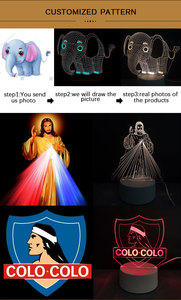 Veilleuse LED 3D Ours <span class=keywords><strong>Kawaii</strong></span> à Motifs Personnalisés, 7 Couleurs, Base Ronde en Acrylique, Matériau ABS, Télécommande, pour Tailles Moyennes - Product Image 4