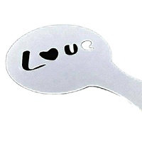 Pochoirs de décoration en plastique pour café Cappuccino, pochoir d'art Latte en mousse, couleur blanche, 16 pièces, bricolage personnalisé