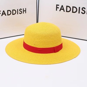 <span class=keywords><strong>Chapeau</strong></span> de <span class=keywords><strong>paille</strong></span> <span class=keywords><strong>Luffy</strong></span> Cosplay Anime avec ruban rouge, large bord, protection UV pour hommes et femmes, idéal pour la plage et les fêtes costumées - Product Image 2