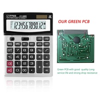 Calculatrice de commutateur mécanique esthétique à 12 chiffres pour grand écran LCD de bureau et grands boutons en plastique ABS